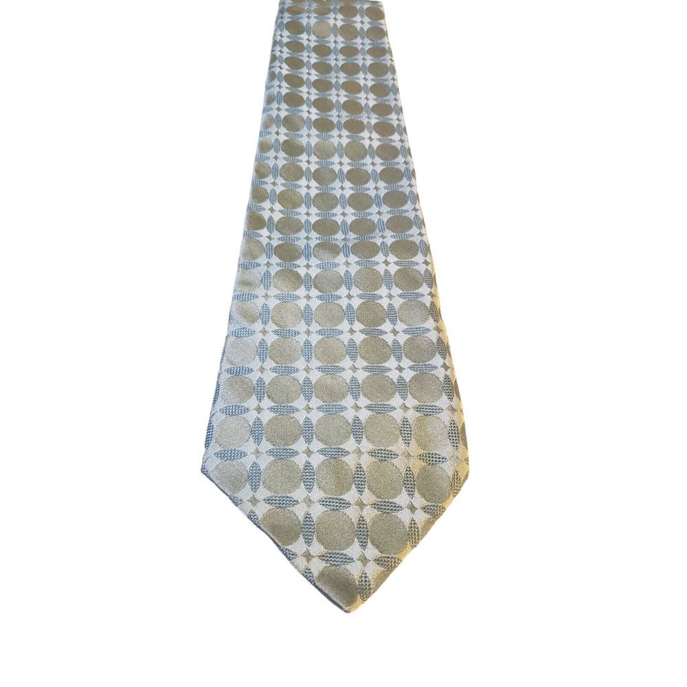 VINTAGE Murano Neck Tie Adult Teal Blue Designer Outdoor Silk USA 90s Y2K Mens